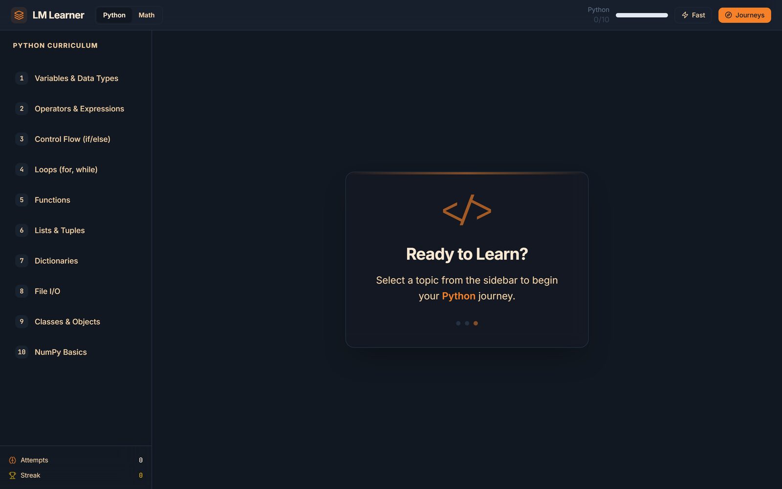 LM Learner, parcours Python